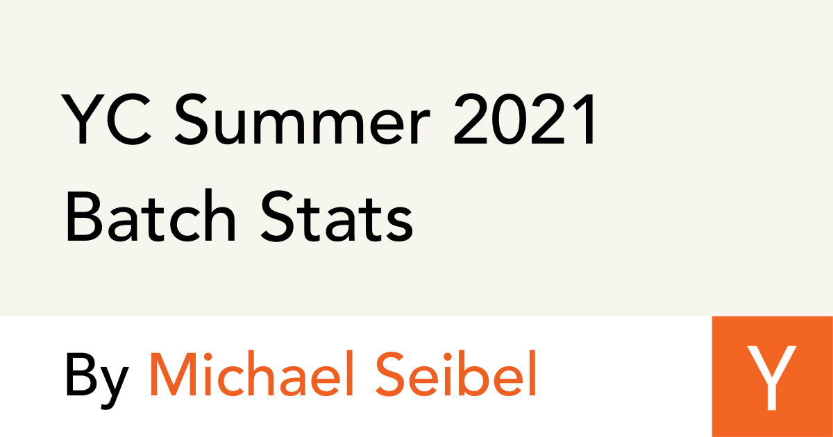 YC Summer 2021 Batch Stats Y Combinator