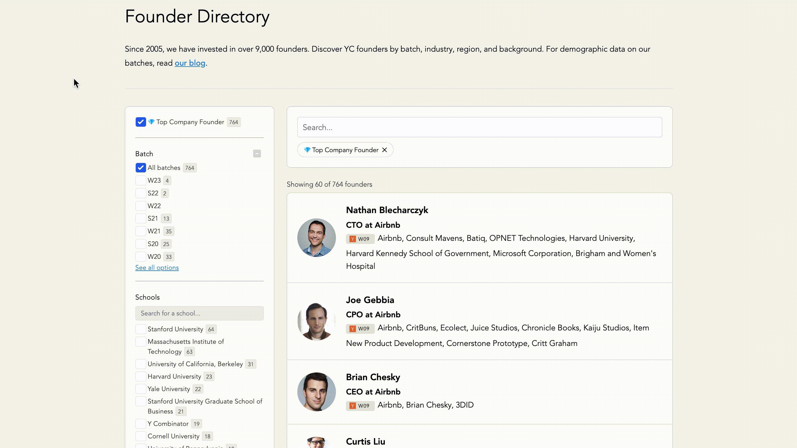 The YC Founder Directory (+ New Company Content)