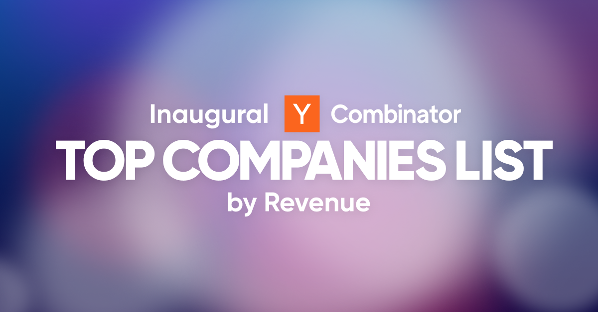 A purple title card that reads "Inaugural Y Combinator Top Companies List" 