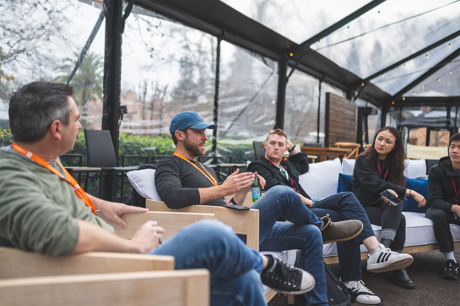 Dave Lieb speaking to a group at YC's Founder Retreat