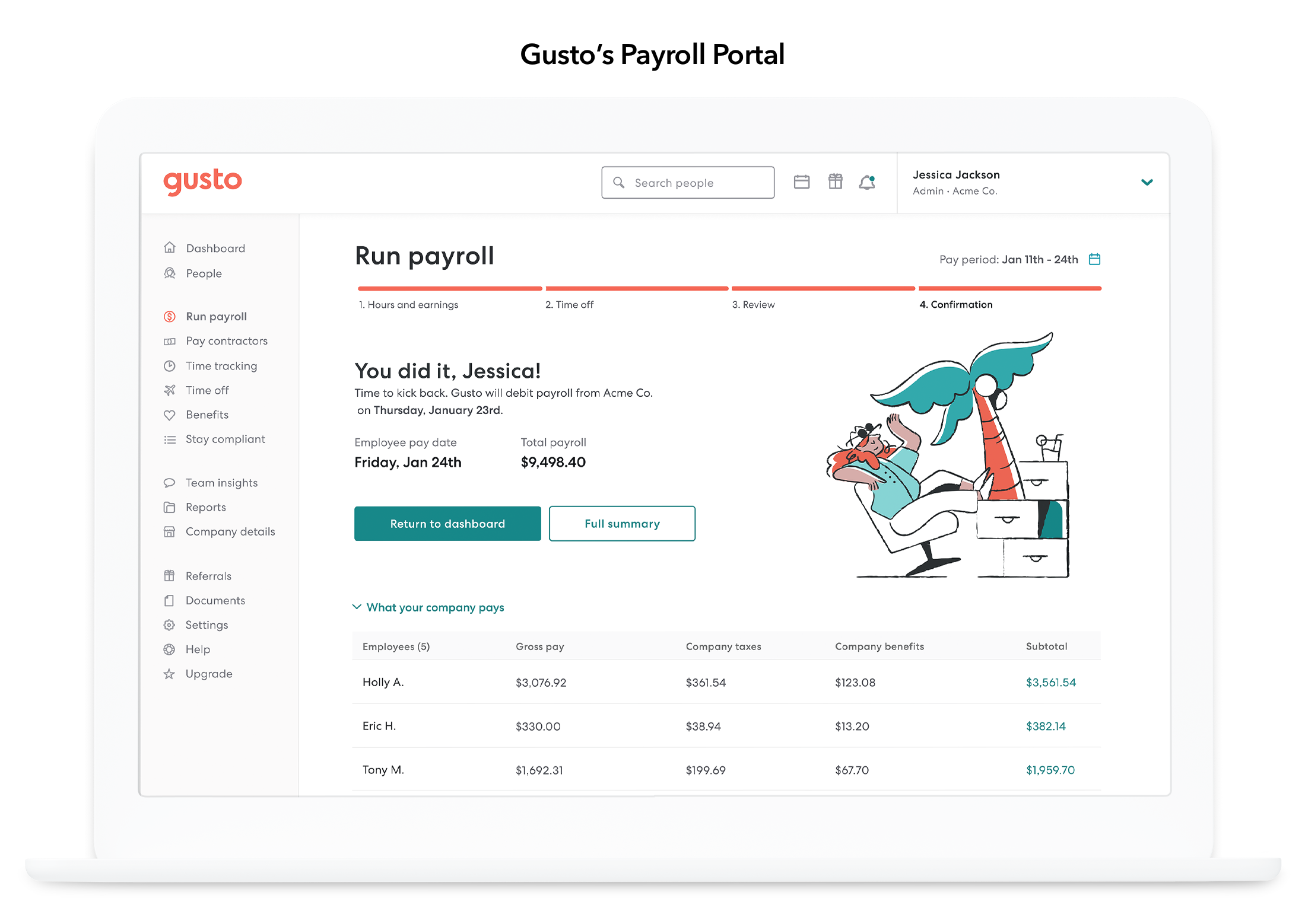 Gusto's Payroll Portal