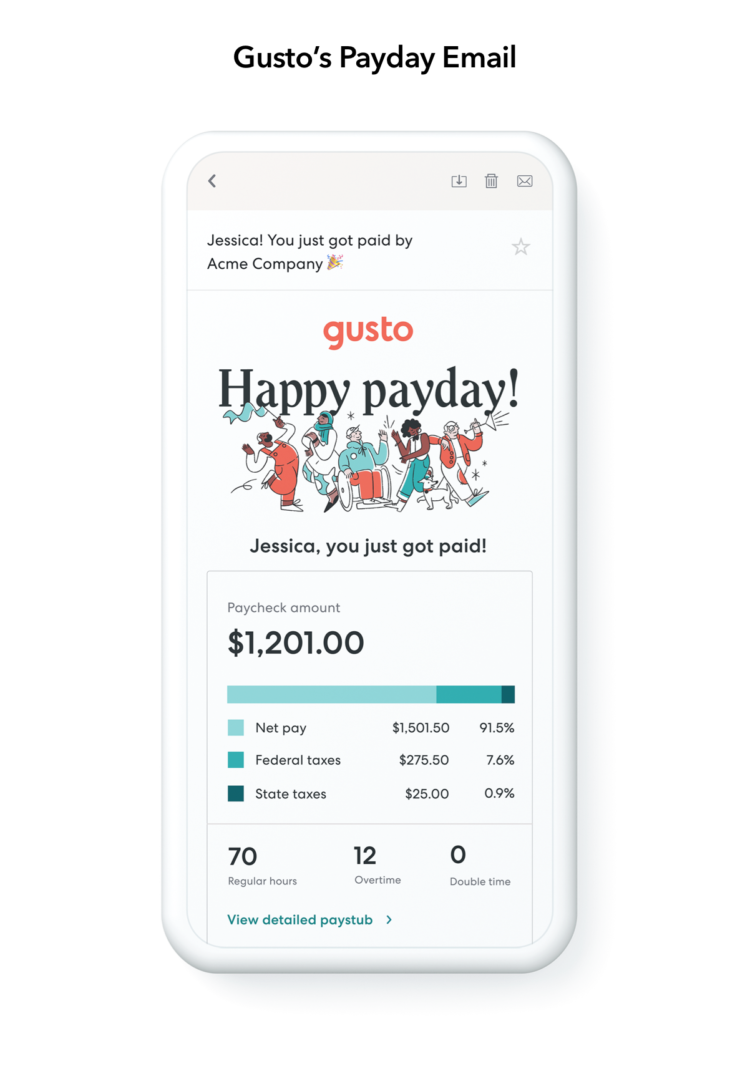 Gusto Payday Email